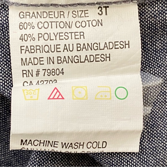 Faded Gear Kids Chambray Short Sleeve Button Up Shirt Size 3T - Picture 4 of 4